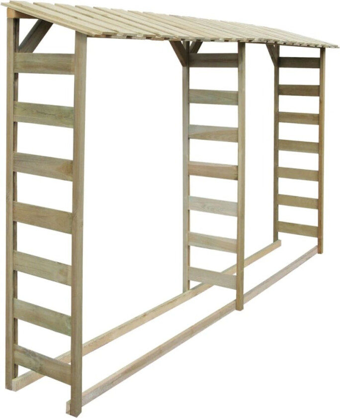 Dobbelt vedskjul 300x44x176 cm impregnert furu