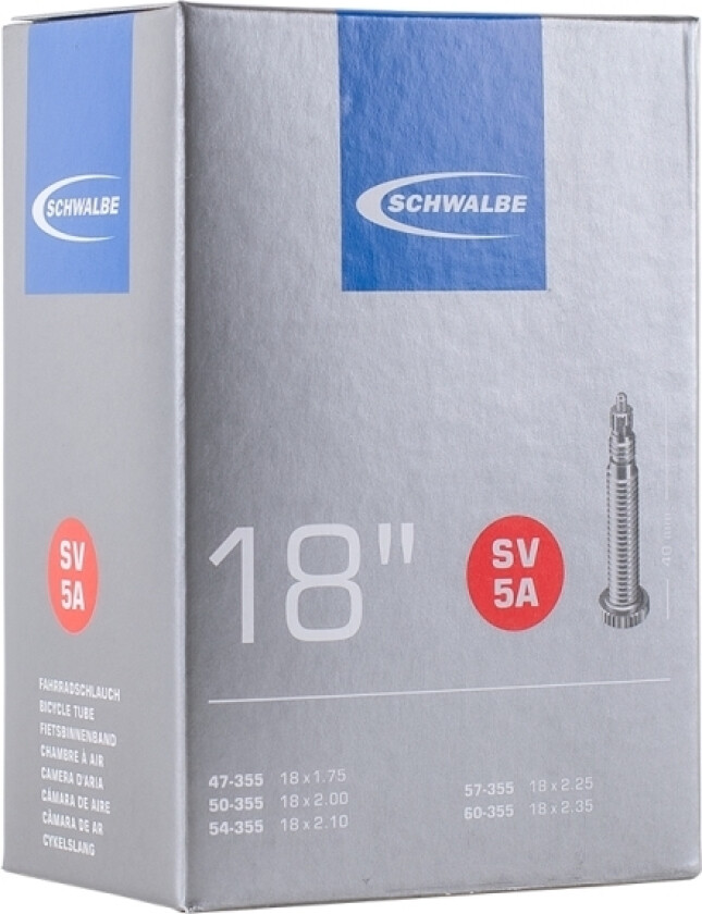 Sv5a (47-60X355) Presta (Removable Core) 40 Mm Made Of 20% Recycled Old Tubes, Innerbox - Box With 25 Pcs. In Separate