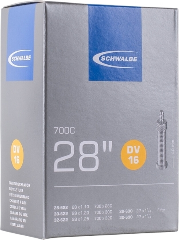 Dv16 (28-32X622-630) Dunlop 40 Mm Made Of 20% Recycled Old Tubes, Innerbox - Box With 25 Pcs. In Separate