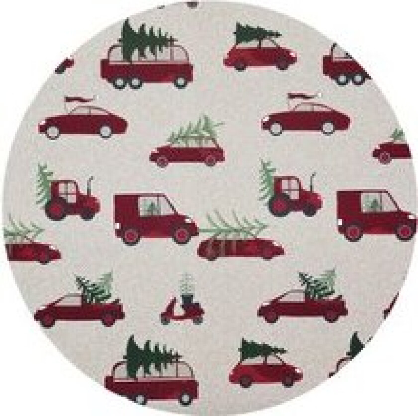 Bordbrikke med trykt julemotiv Cars ø 38cm