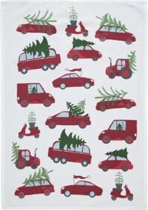 Kjøkkenhåndkle med trykt julemotiv Cars