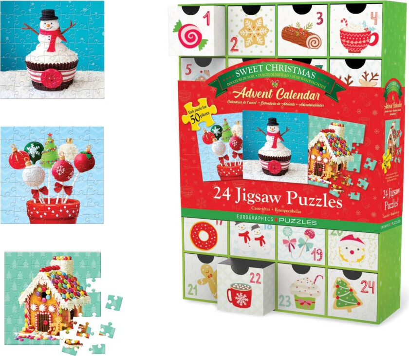Puslespill 24x50 Adventskalender Christmas Sweets