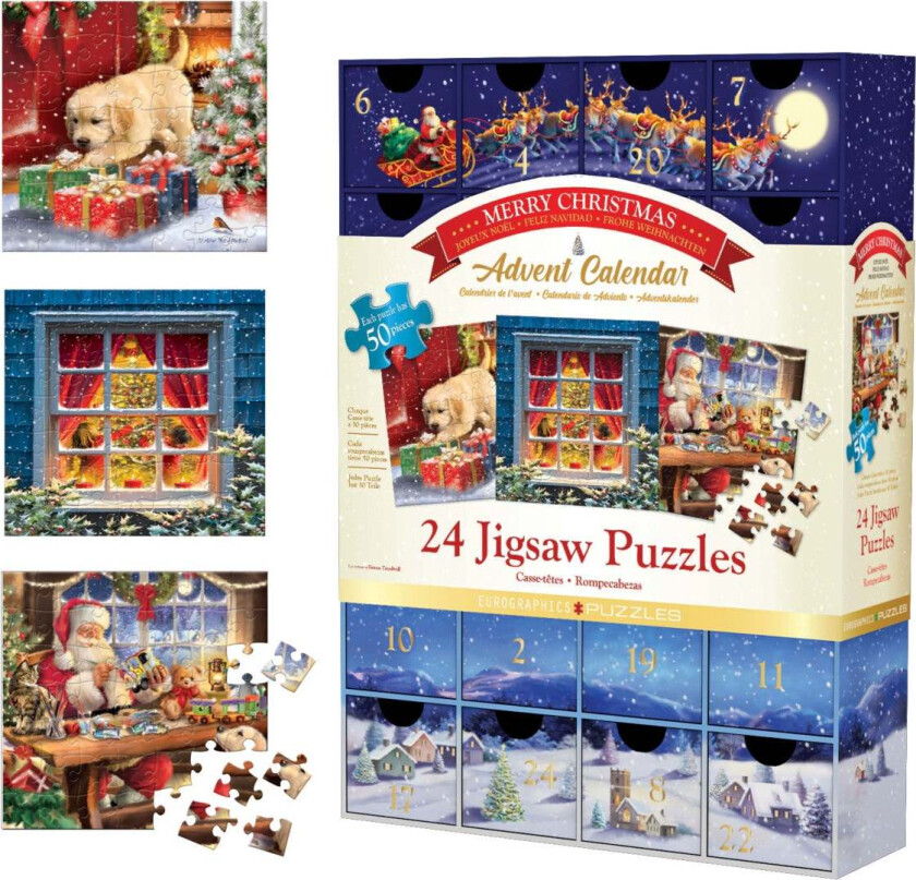 Puslespill 24x50 Adventskalender Classic Christmas