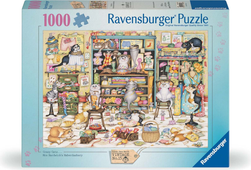 Puslespill 1000 Gale Katter Ravensburger