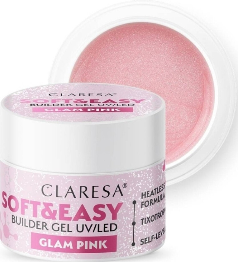 Soft&Easy Builder Neglebyggende Gel - Glam Pink 12G