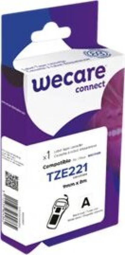 Wecare Connect - Hvit - Rull (0,9 Cm X 8 M) 1 Kassett(Er) Merketape - For Brother Pt-D210, D600, H110 P-Touch Pt-1005, 1880, E310, E800 P-Touch Cub