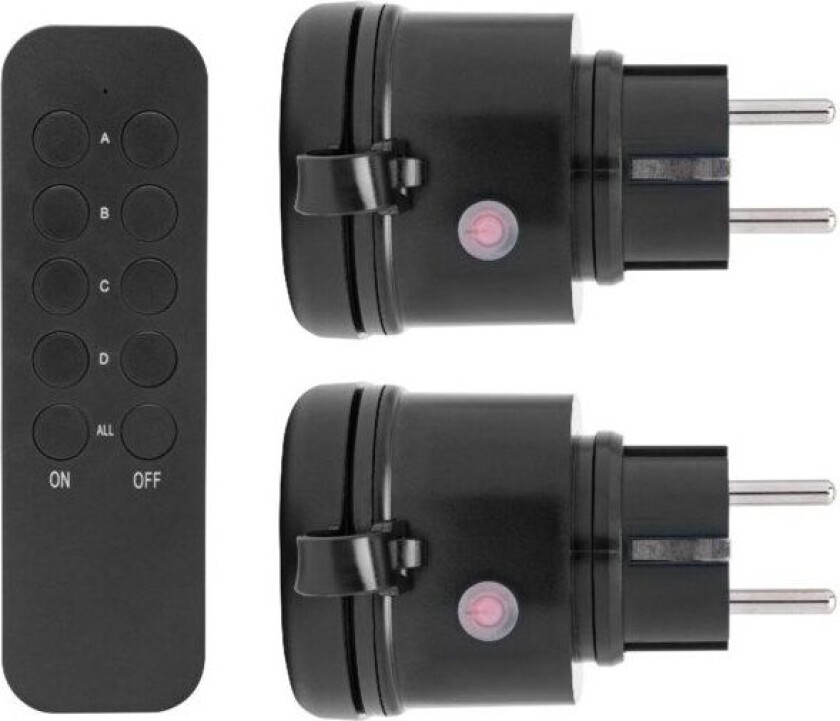 Mini-fjernstrømbryter for utendørsbruk 3680W 2-pk