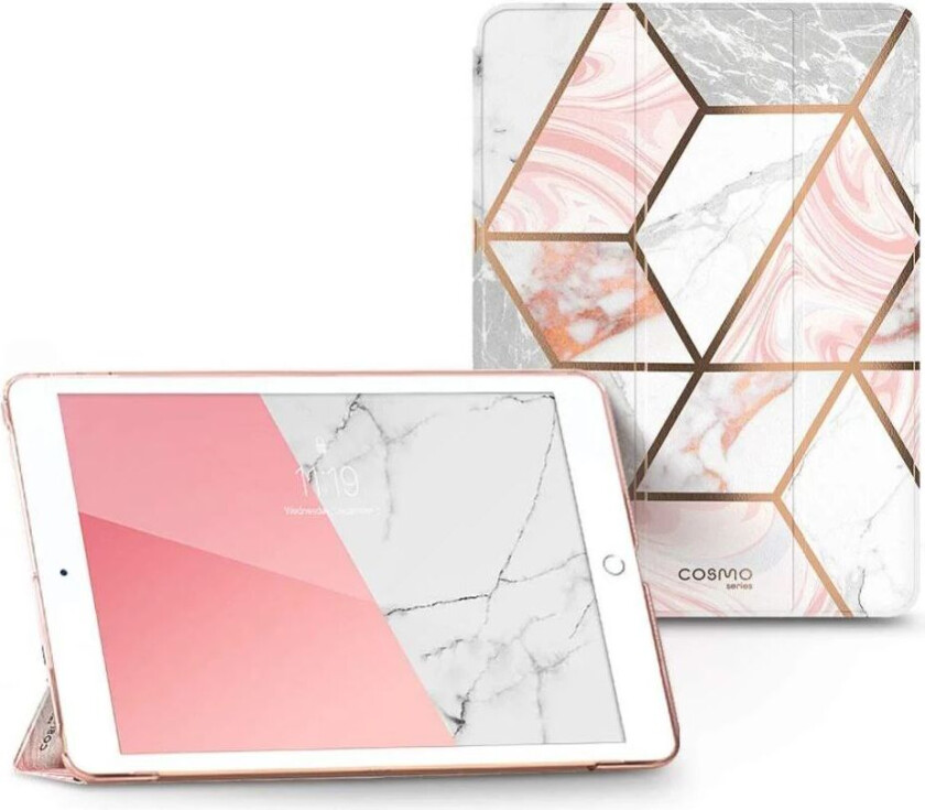 iPad 10.2" (2021 / 2020 / 2019) i-Blason Cosmo Lite Tri-Fold Skinndeksel - Marmor