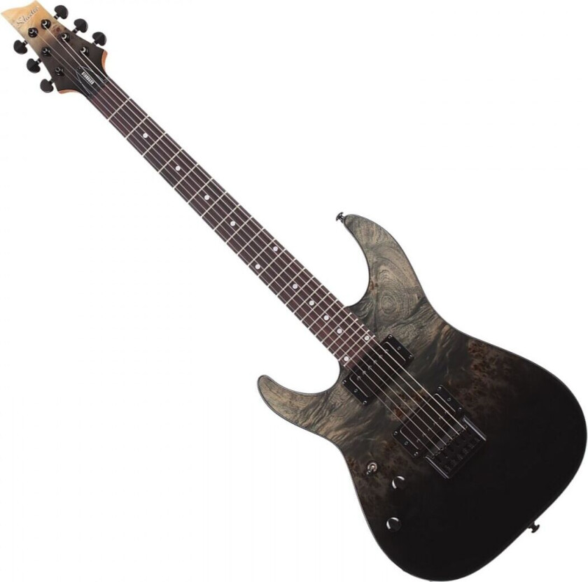 Schecter C-1 Standard Burl Left Handed Black Fade Burst