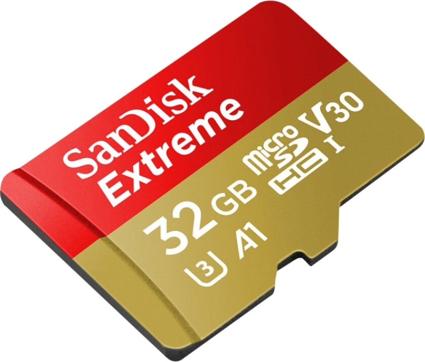 Sandisk Extreme - Flashminnekort (Microsdhc Til Sd-Adapter Inkludert) - 32 Gb - A1 / Video Class V30 / Uhs-I U3 / Class10 - Microsdhc Uhs-I