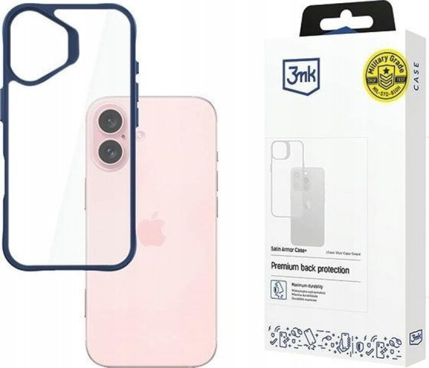 3Mk Satinarmor+ Case Iphone 16 6.1" Blue/Blue Military Grade