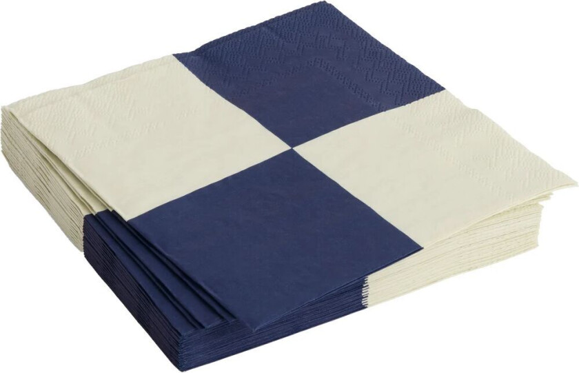 HAY Pattern Lunch Check serviett 33x33 cm 20-pakning Off white-dark blue L