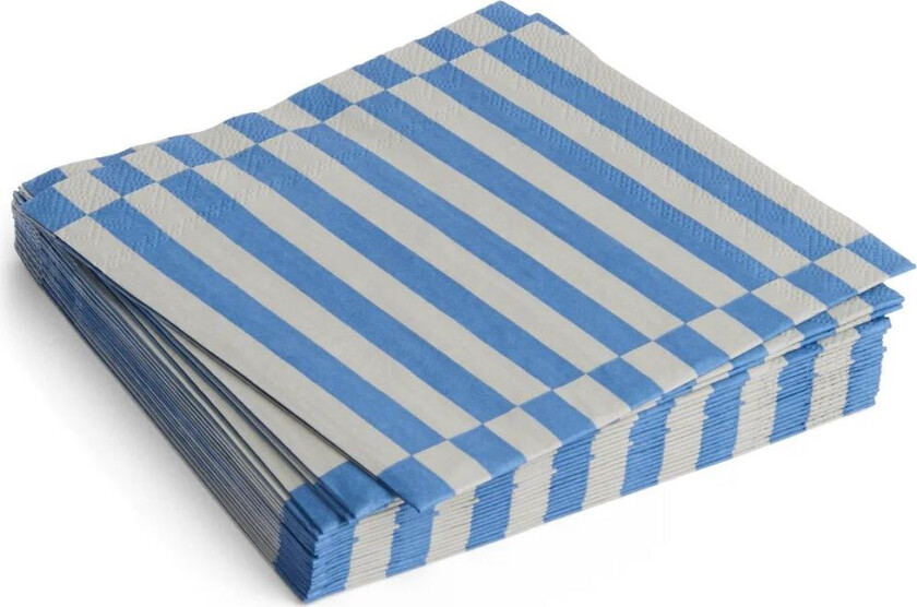 HAY Pattern Lunch Stripe serviett 33x33 cm 20-pakning Grey-blue pillar