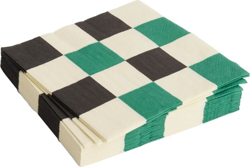 Bilde av HAY Pattern Lunch Check serviett 33x33 cm 20-pakning Off white-green-black M