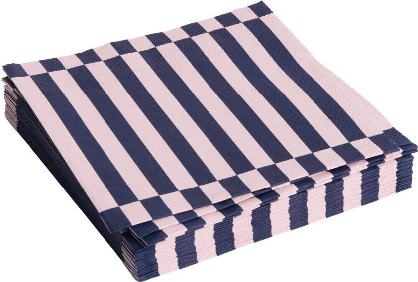 HAY Pattern Dinner Stripe serviett 40x40 cm 20-pakning Light pink-dark blue pillar