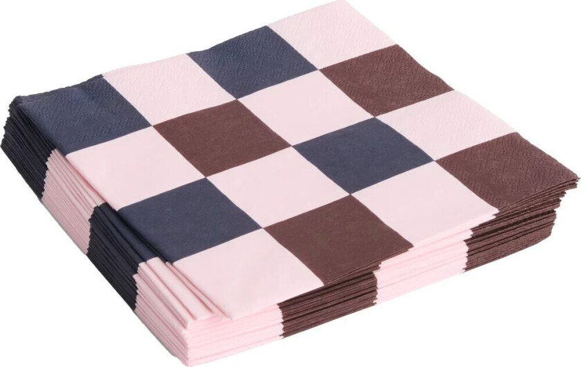 HAY Pattern Dinner Check serviett 40x40 cm 20-pakning Light pink-bordeaux-black M