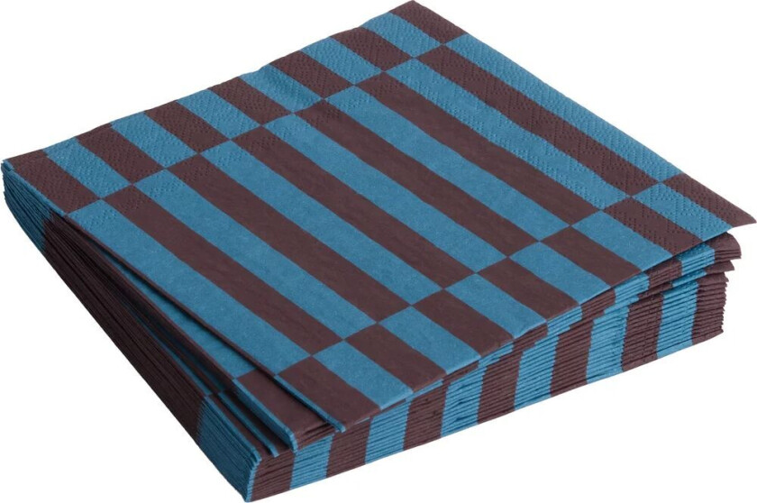 HAY Pattern Lunch Stripe serviett 33x33 cm 20-pakning Anthracite-bordeaux pillar