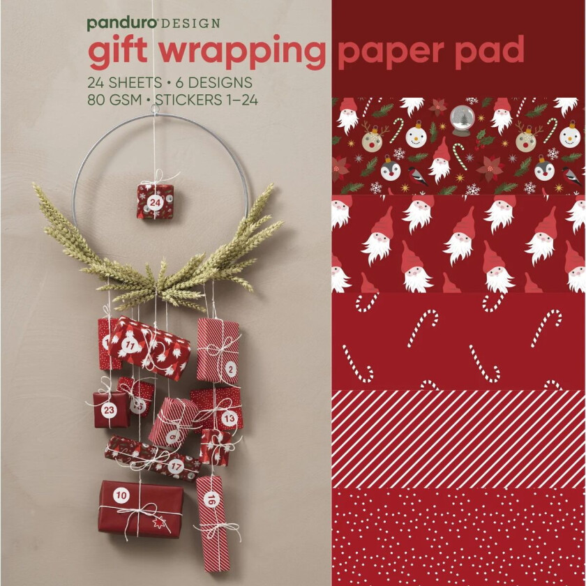 Bilde av 24 Gavepapir 30x30cm Rød