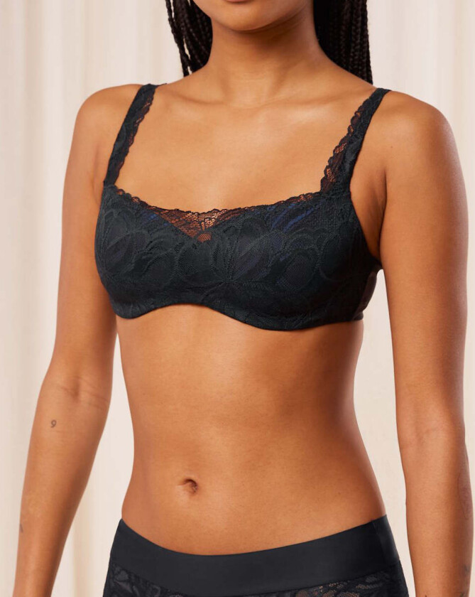 Body Make-Up Illusion Lace balconette BH, svart, Størrelse: 70E, Kvinner