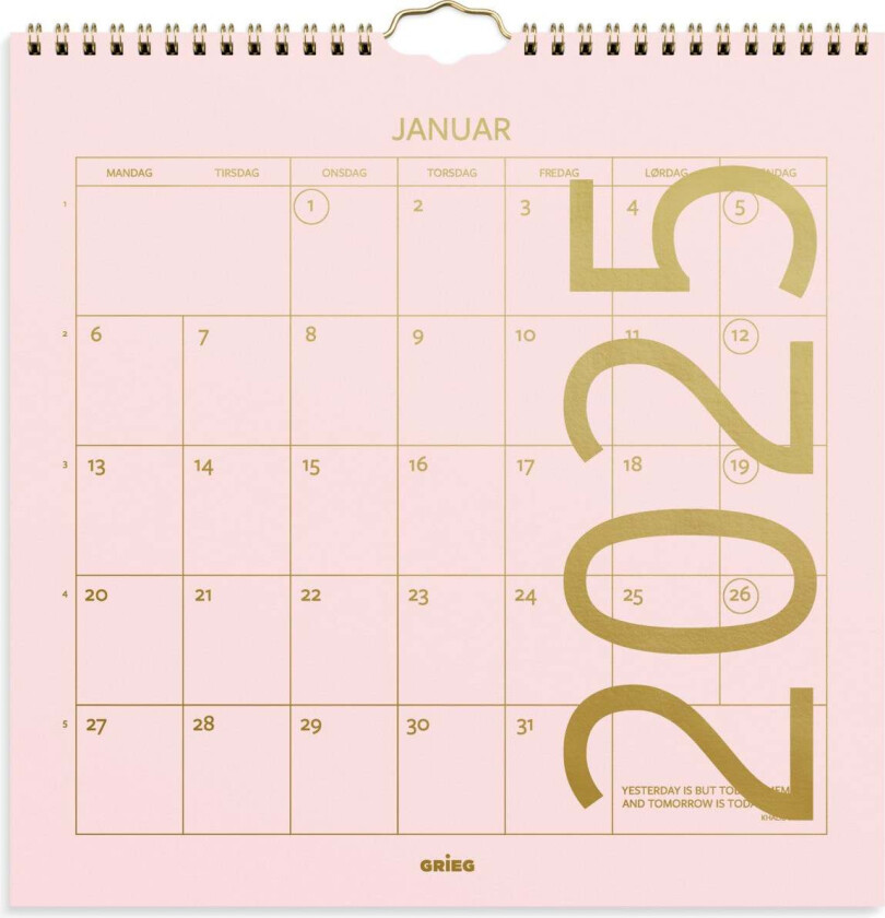 Veggkalender GRIEG Color 2025