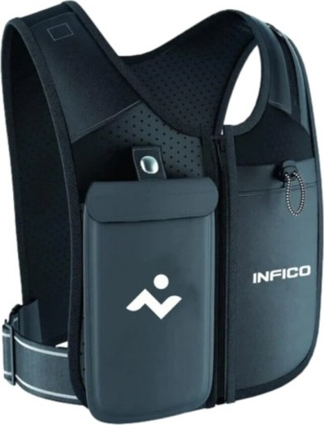 Hybrid løpevest med mobilholder