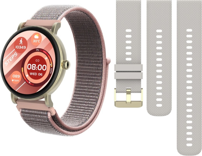 Legacy One Fitness smartklokke, Special Edition-pakke med ekstra nylonarmbånd, gull