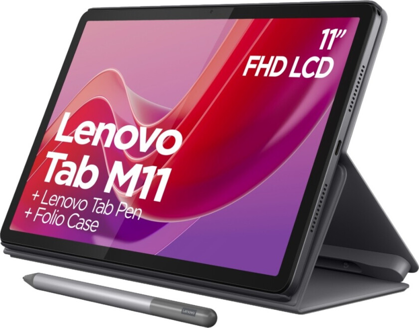 Tab M11 (inkl. Folio Case og Tab Pen) 11" LTE 128/4 GB nettbrett, grå