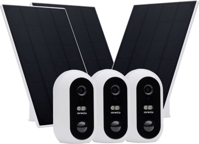 overvåkingskamera + solcellepanel 3stk