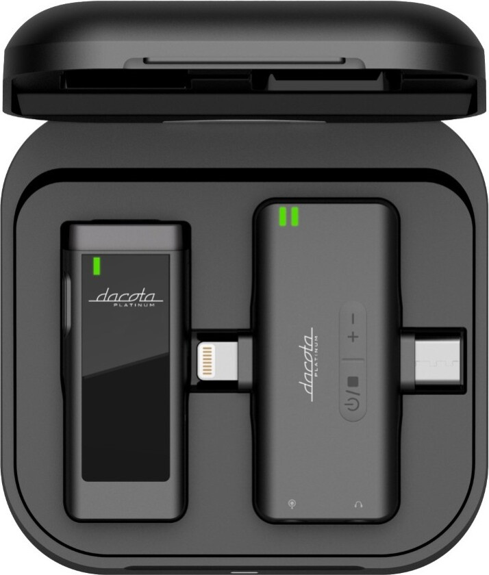 trådløst mikrofonsystem, USB-C/Lightning/3,5, svart