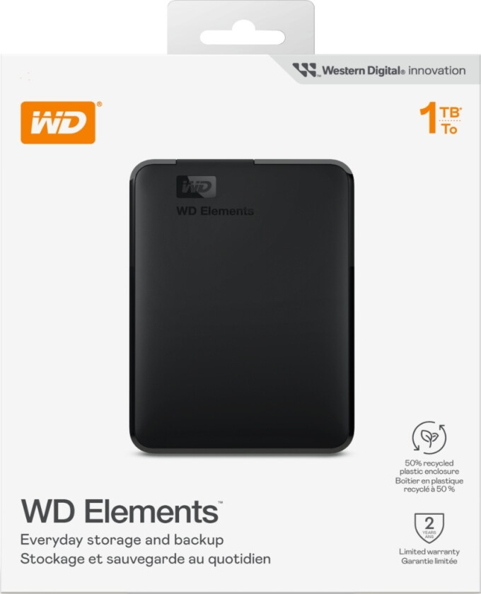 Wd Elements 1 TB ekstern SSD