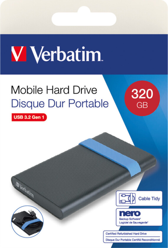 renovert Verbatim Mobile Hard Drive 320 GB ekstern harddisk