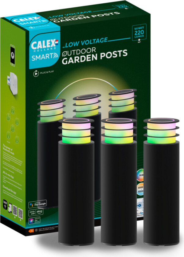 Smart utendørs sokkellys 3 stk