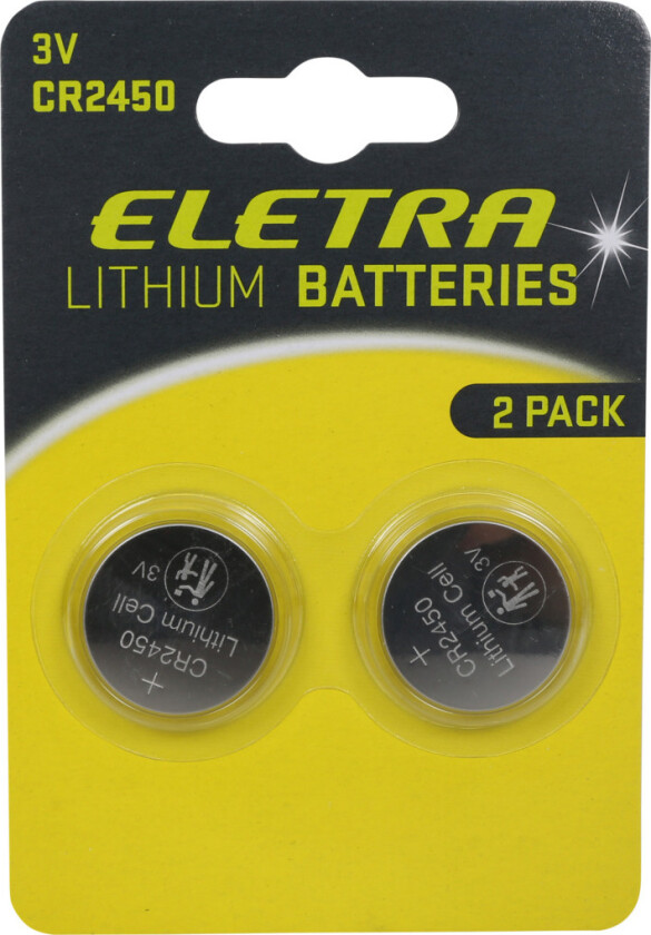 CR2450 knappcellebatteri, 2 stk.