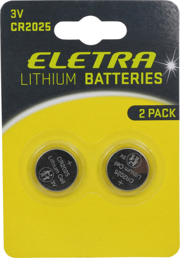 CR2025 knappcellebatteri, 2 stk.