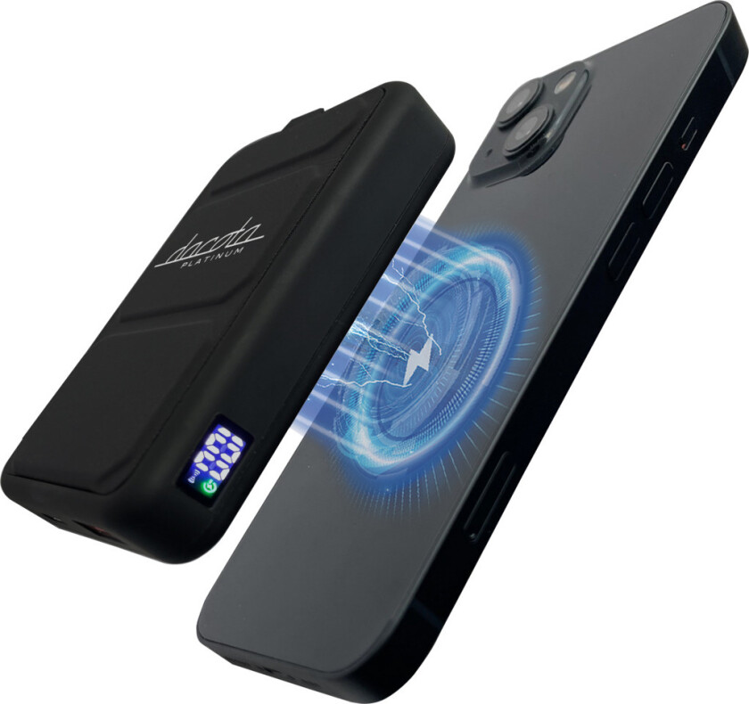 magnetisk powerbank 10 000 mAh, svart