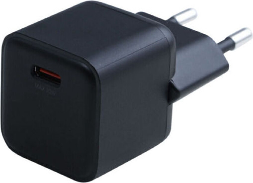 30 W GaN USB-C hurtiglader 1 port, svart