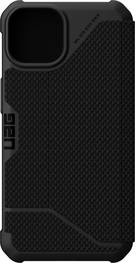 iPhone 14/13 Metropolis lommebokcover Kevlar, svart