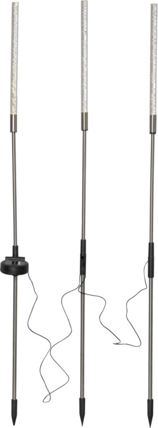 482-38 Bubbly Dekorativt lys 3 stk, hvit