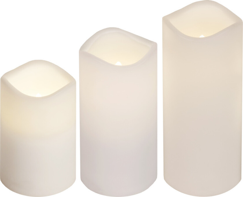 068-26 Paul LED-Stearinlys 3 stk, hvit