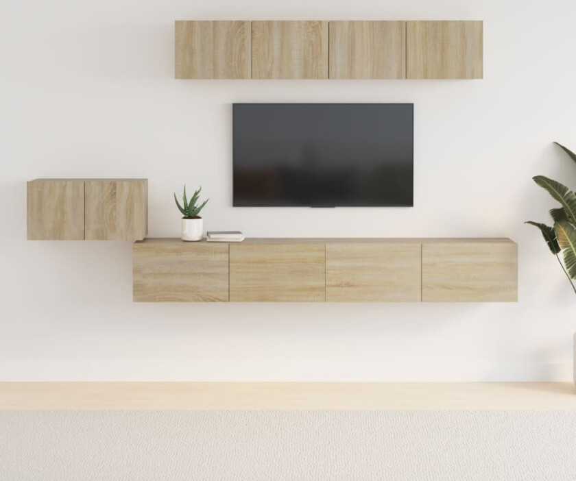 TV-skapsett 5 deler sonoma eik konstruert tre