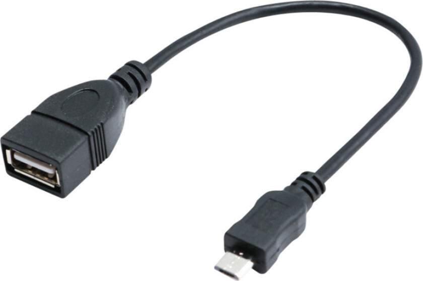 Micro USB - USB-A kabel, svart