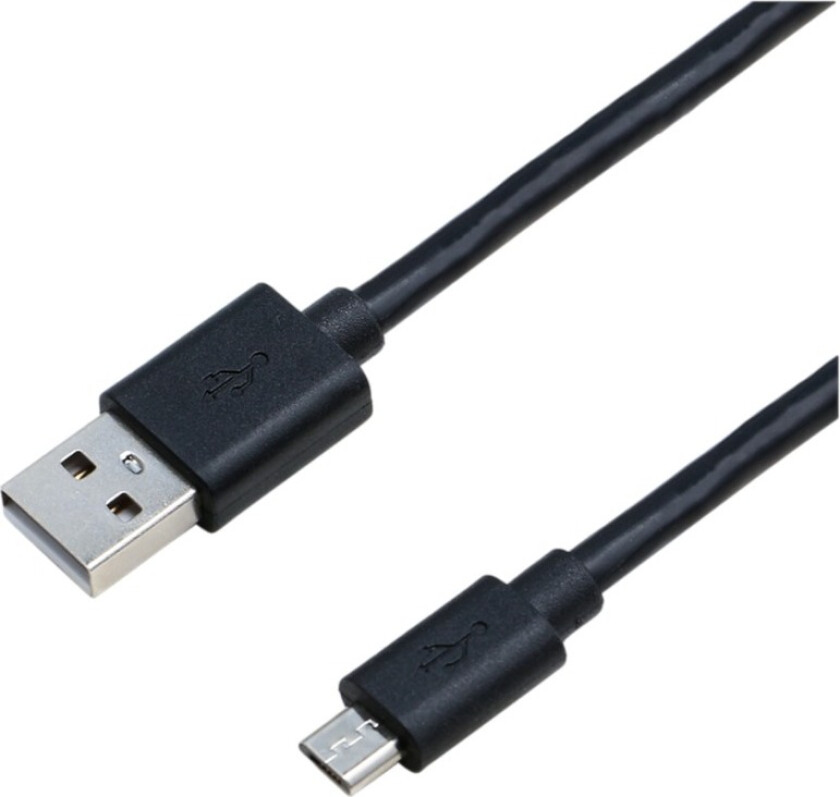 USB-A 2.0 M - Micro M 3M kabel, svart