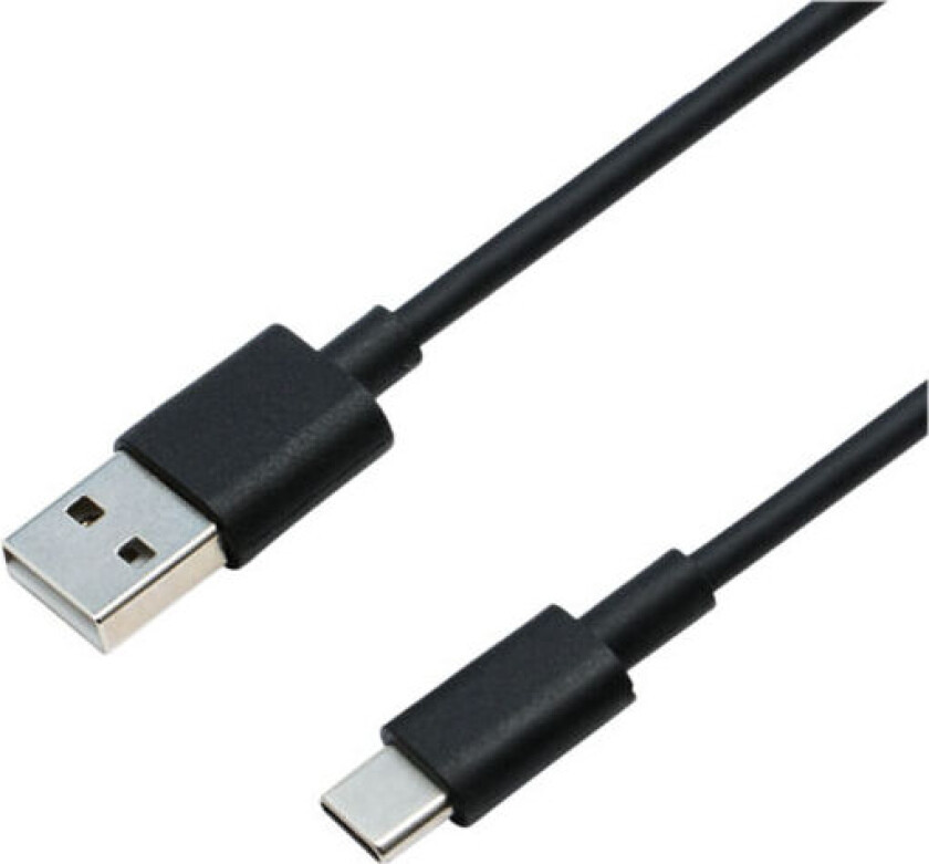 USB-A M - USB-C M 1M kabel, svart