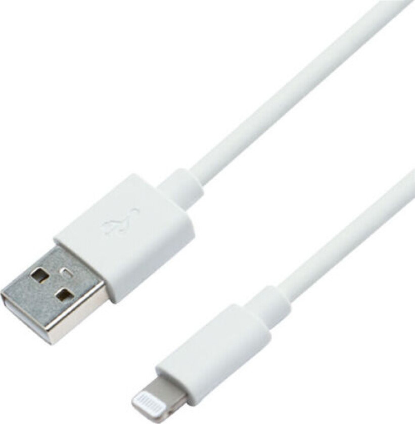 USB-A - Lightning 1M kabel, hvit
