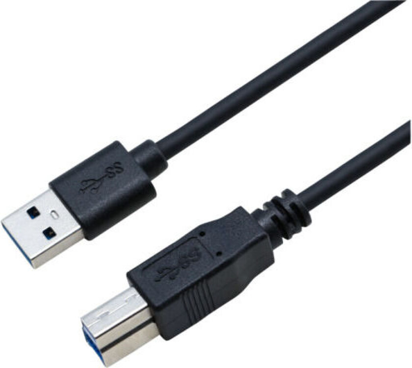 USB 3.0 Am - BM 1M kabel, svart