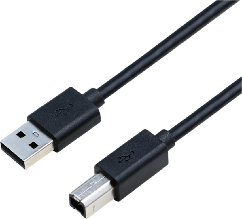 USB 2.0 Am - BM 3M kabel, svart