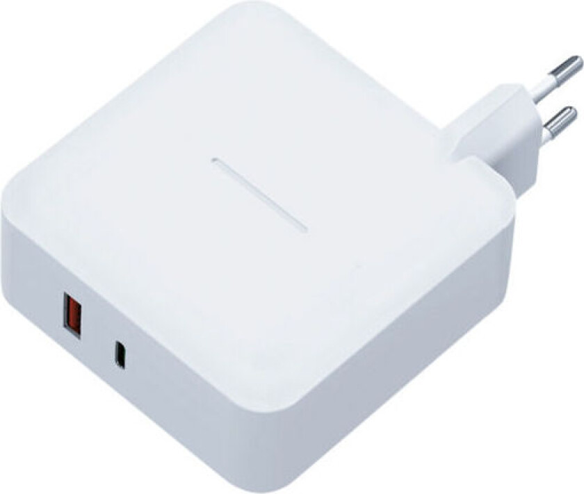 100W 2-Ports hurtiglader USB-C/USB-A, hvit