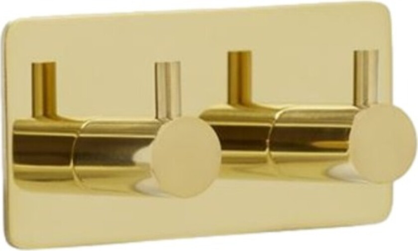 Base 220 Wall Hook brass, 2 hooks