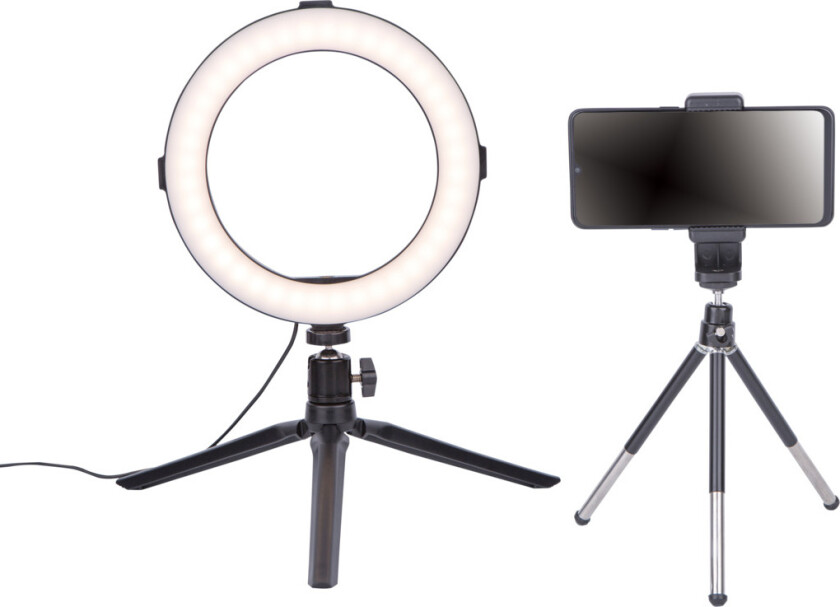 8" ringlys med Stativ og veske