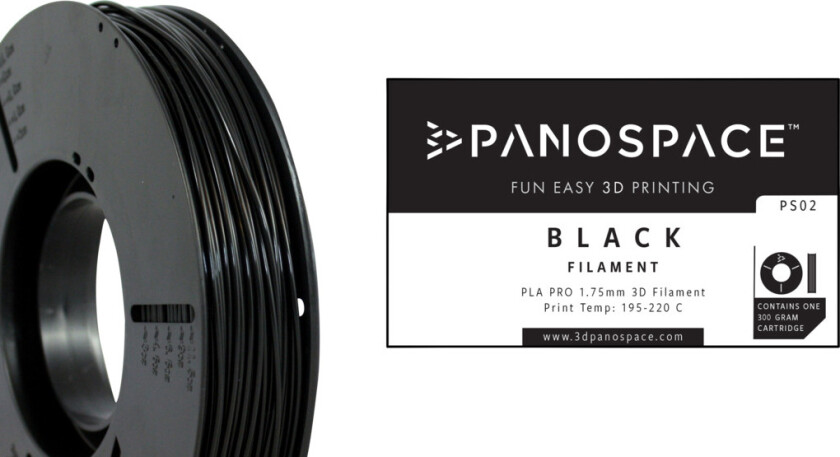 Pla-Filament 1.75 mm 300G, svart